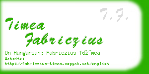 timea fabriczius business card